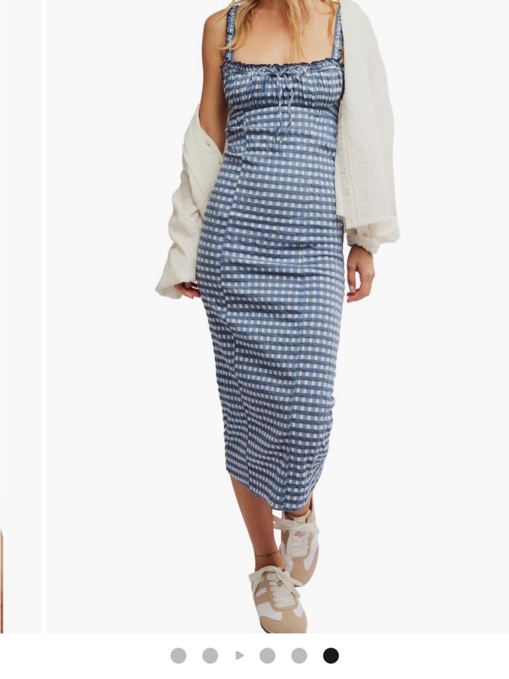 Free  People Blue and White Lucinda Gingham Dress NWT. Sold at Revolve